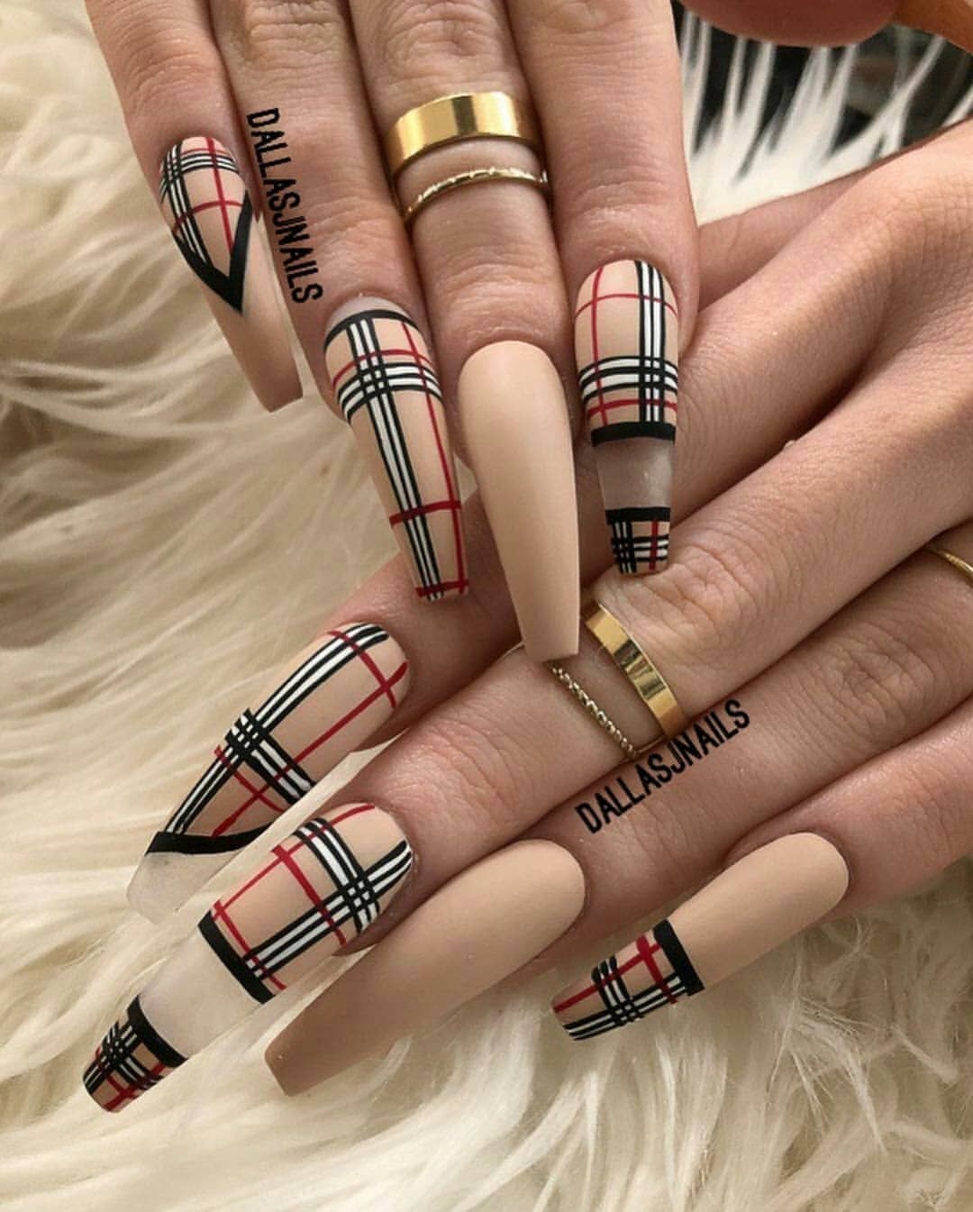 10 Burberry Nails Ideas Burberry Nails Plaid Nails Nails