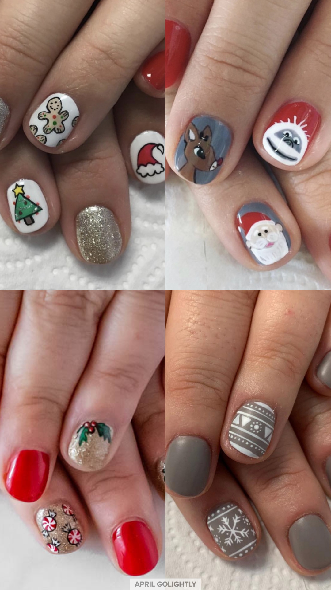 christmas gel nail art designs