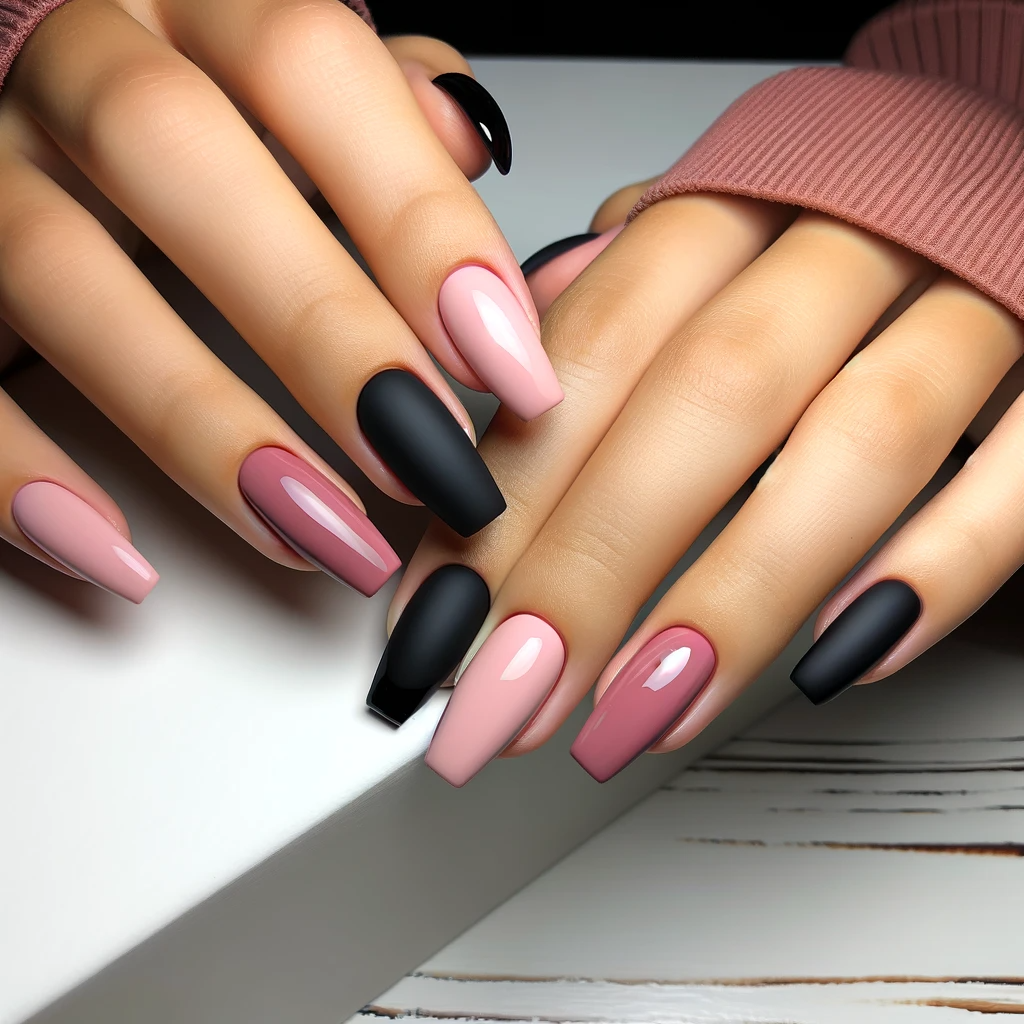 10 Gorgeous And Easy Pink And Black Nail Art Ideas