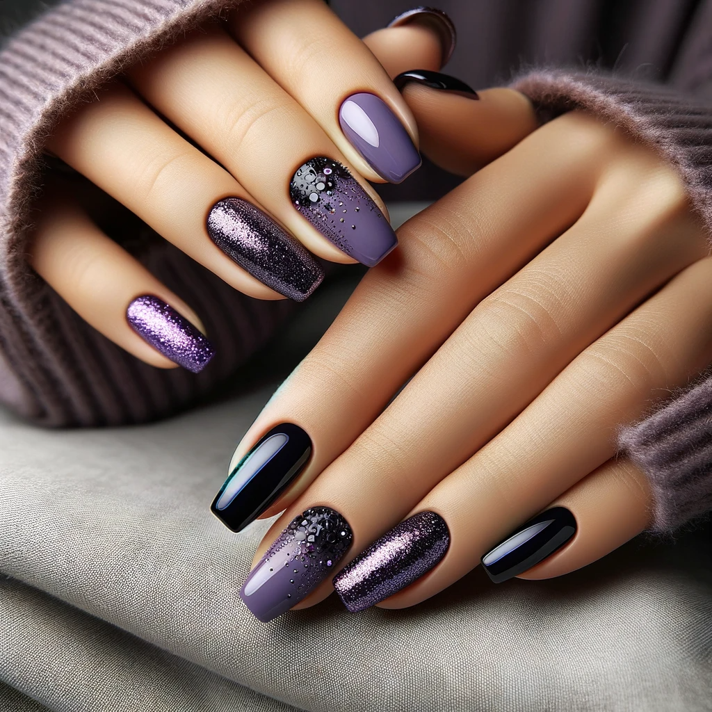 10 Purple And Black Nail Designs To Unleash Your Personality