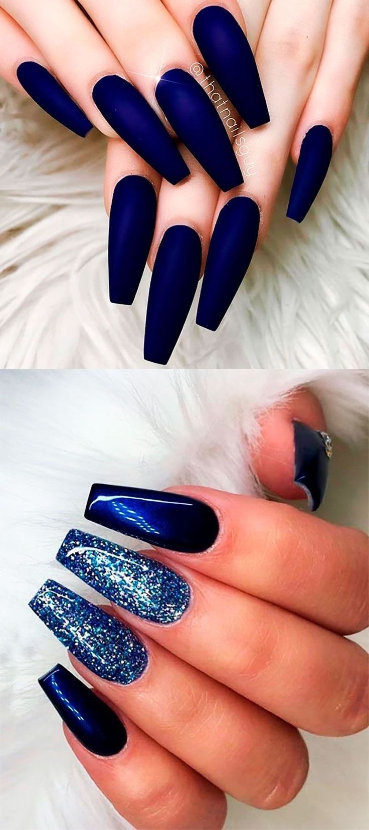 dark blue nail inspo