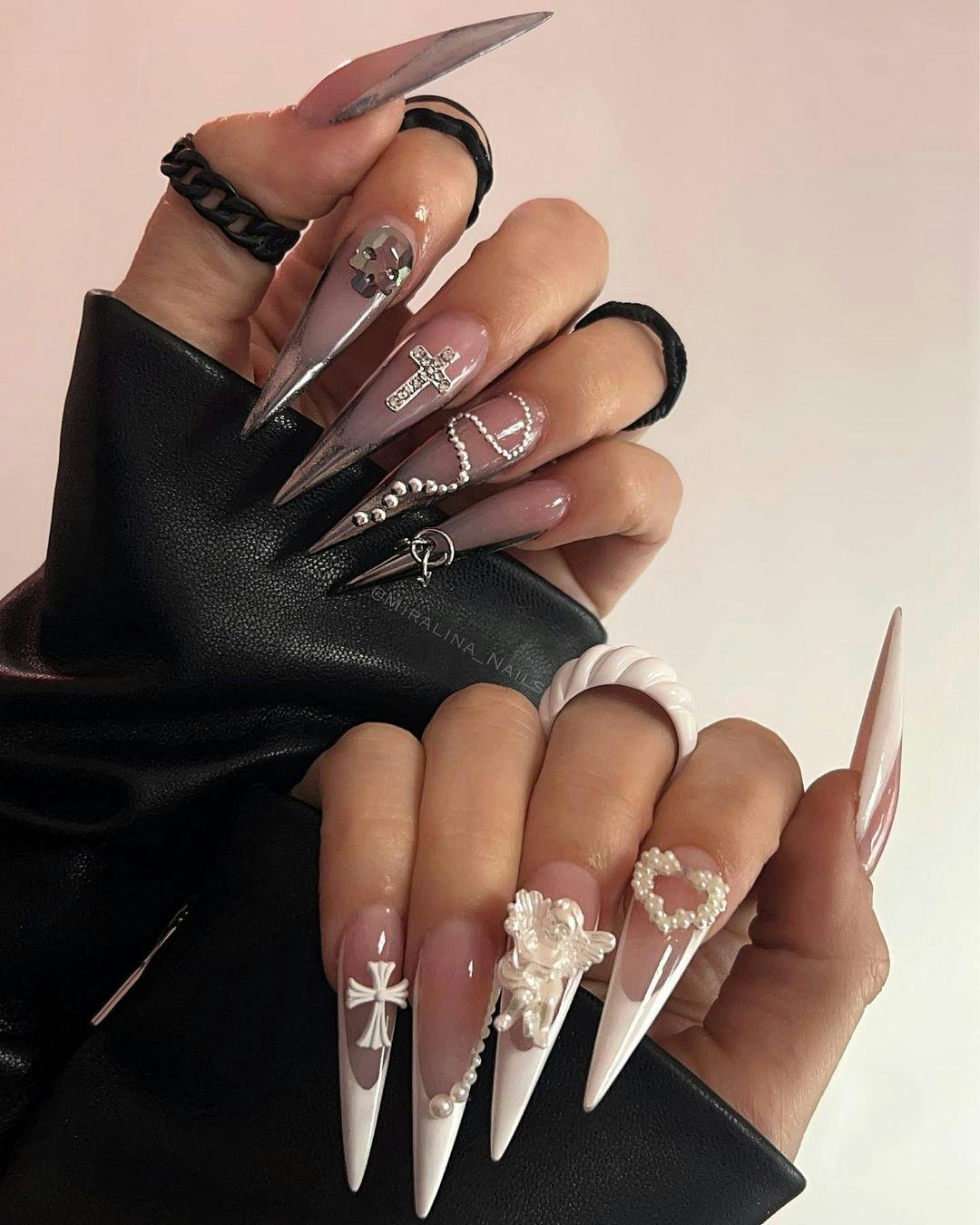 13 Soft Goth Nail Designs Wednesday Addams Would Love
