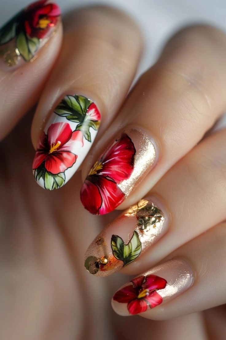 15 Blooming Hibiscus Flower Nails That ll Make Your Fingers Pop