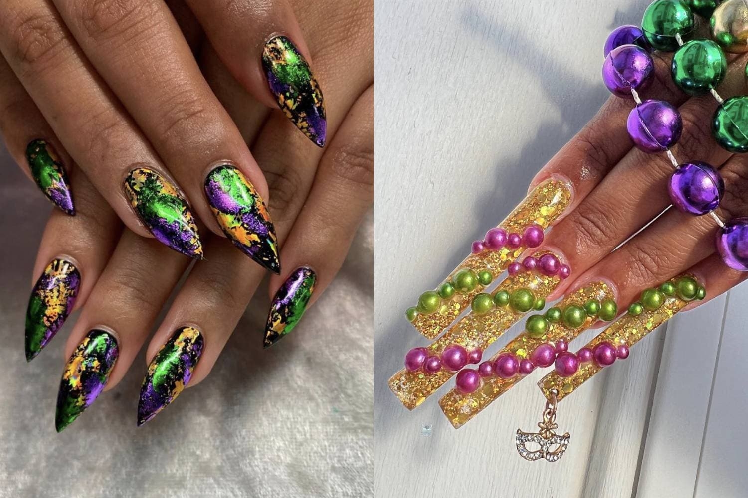15 Mardi Gras Nails To Make You Stand Out In The Crowd Let s Eat Cake