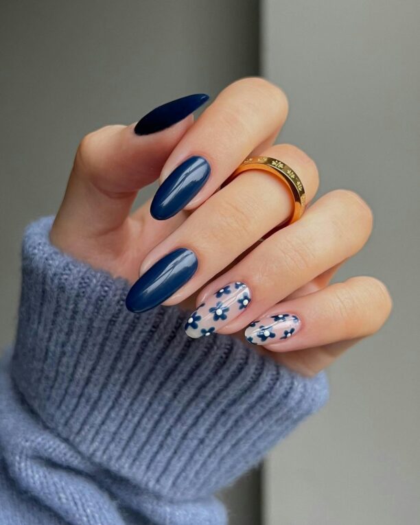 Dark Blue Nail Inspo