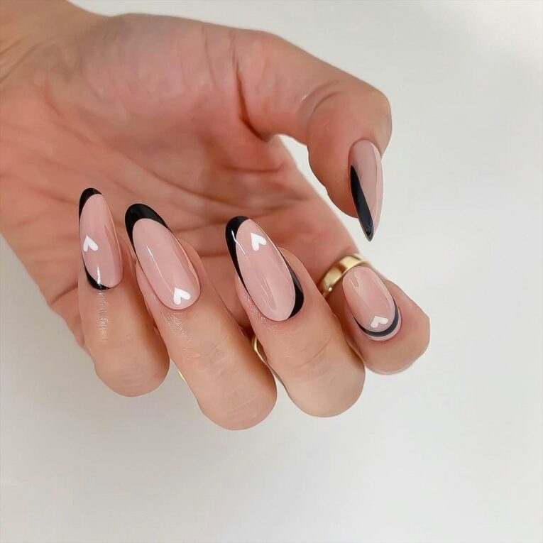 Pink And Black Nail Art Designs