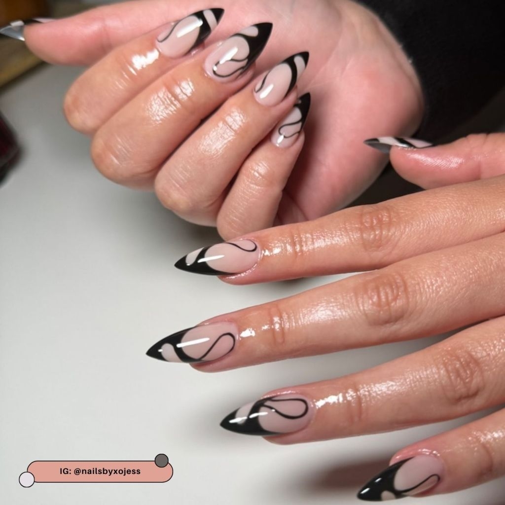 black french nail designs