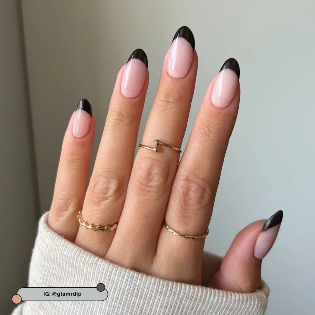 16 Black French Tip Nails To Save For Your Next Nail Day