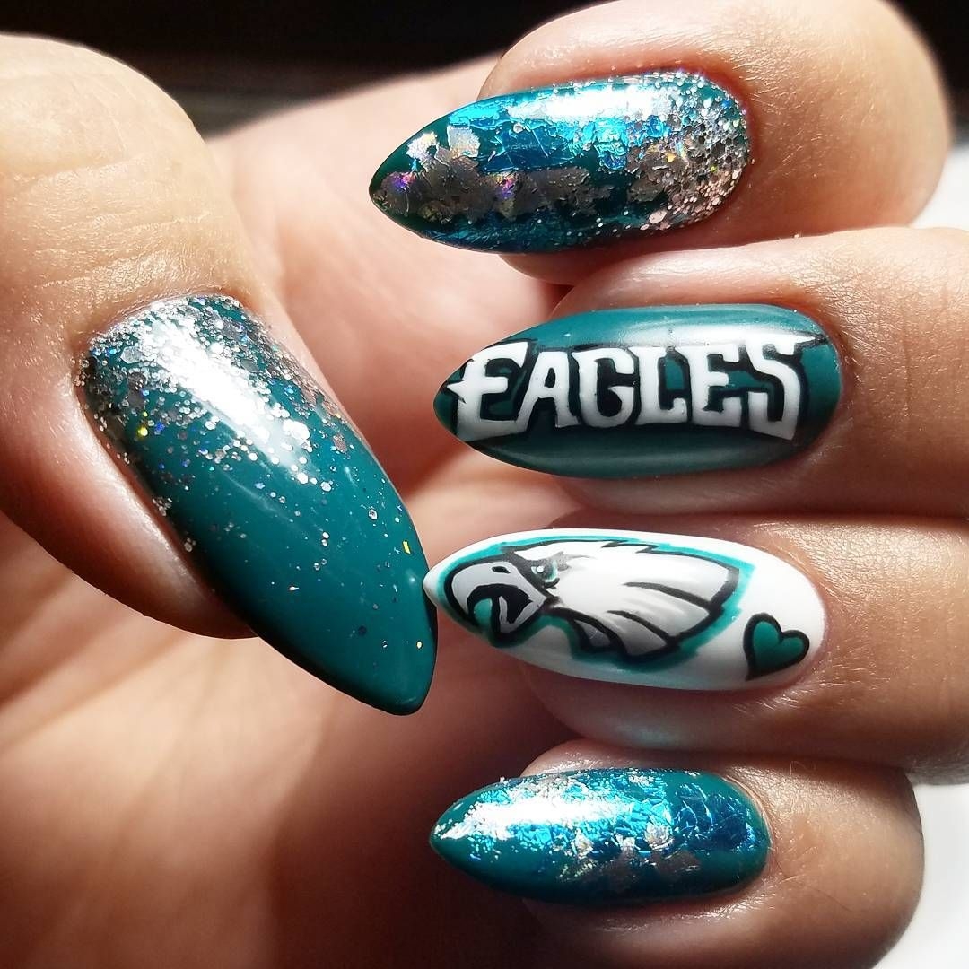 18 Best Eagle Nails Ideas Eagle Nails Philadelphia Eagles Nails Football Nails