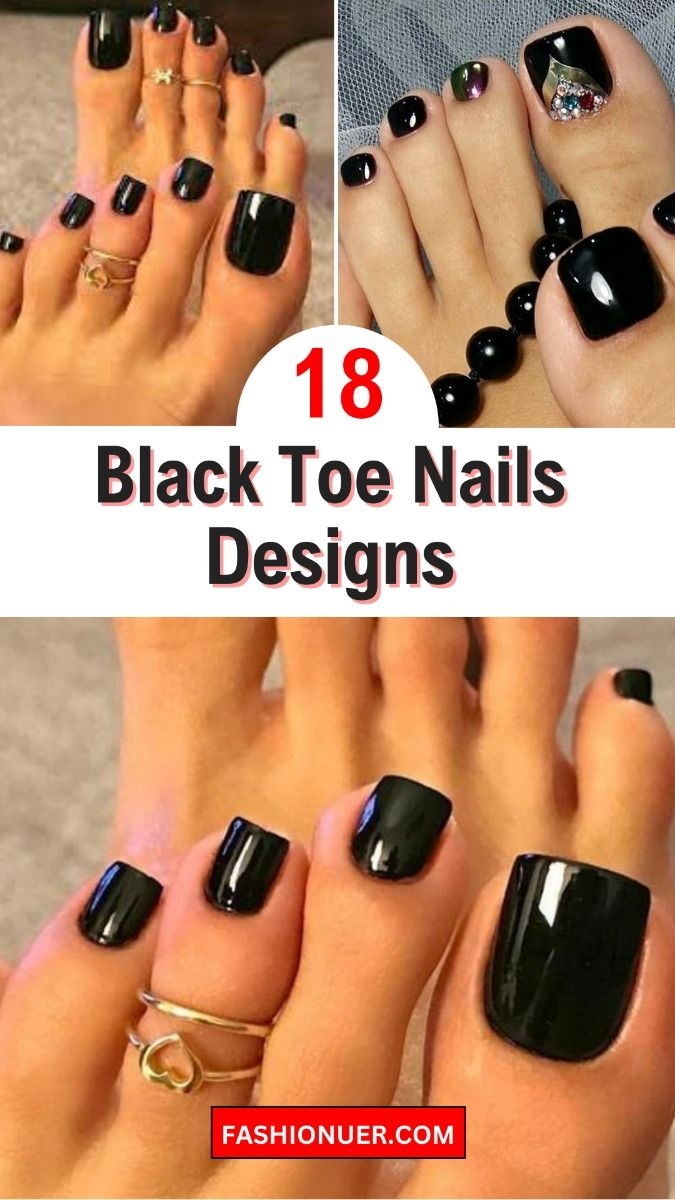 18 Black Toe Nails Designs You Never Imagined 18 Black Toe Nails Designs You Never Imagined