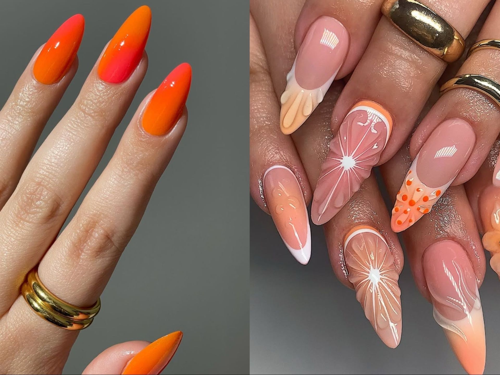 18 Orange Nail Ideas For A Juicy Citrusy Manicure Glamour