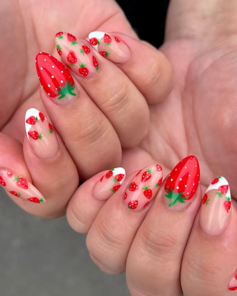 strawberry nail design