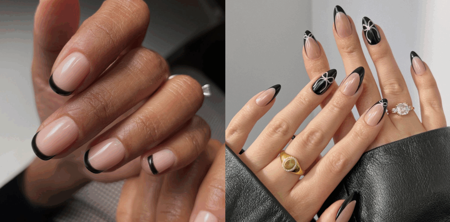 Nail Inspo Black French Tip