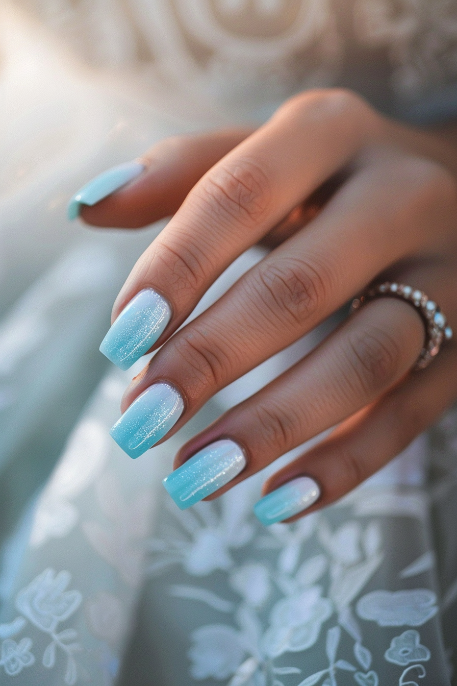 20 Light Blue Wedding Nail Designs