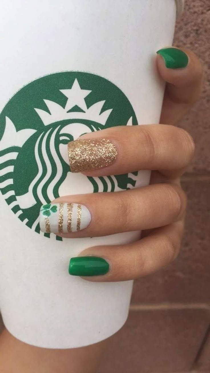 st patrick's day nail inspo