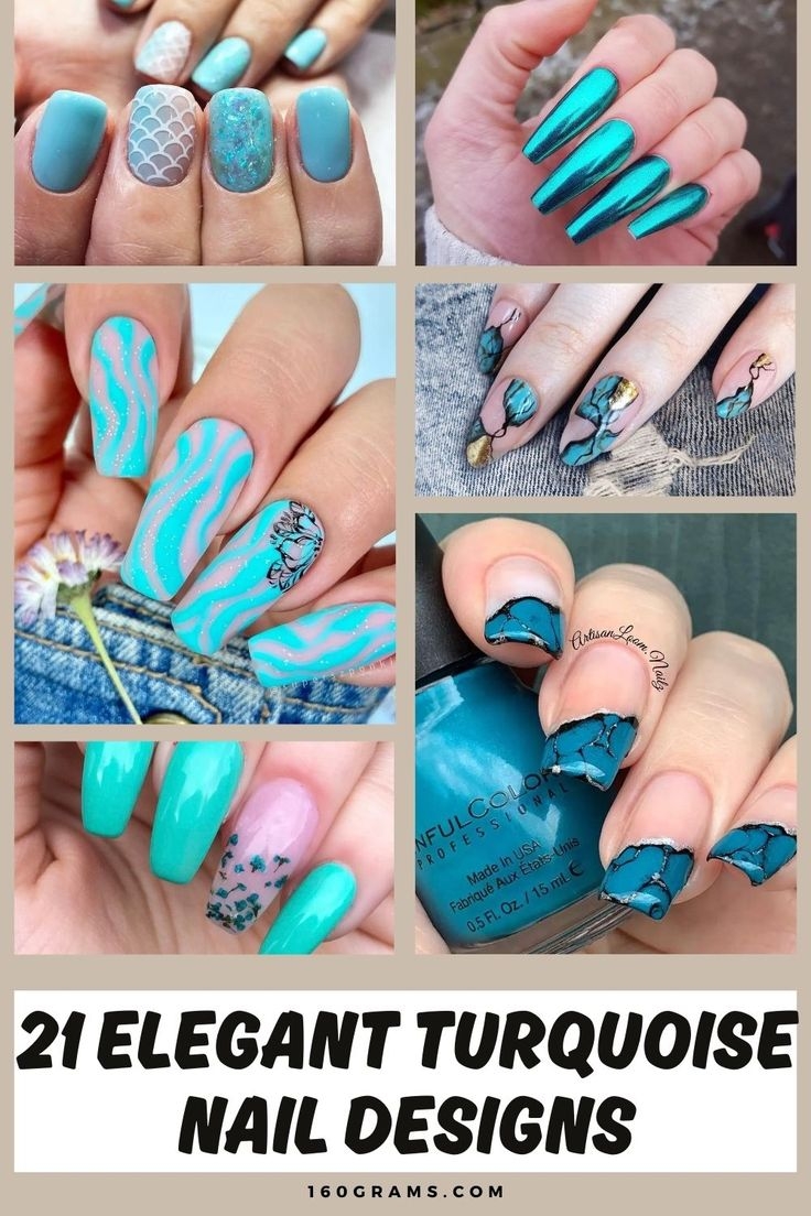 turquoise nail designs