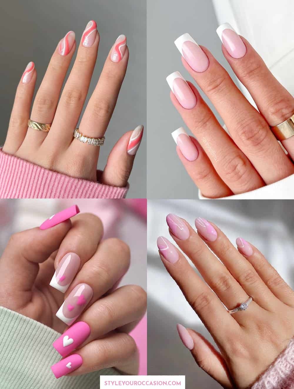 23 Classic Pink And White Nails Nail Designs 2024 