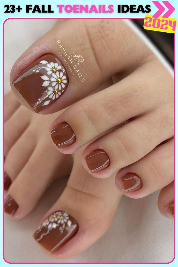 23 Gorgeous Fall Toe Nail Pedicure Designs 2024 