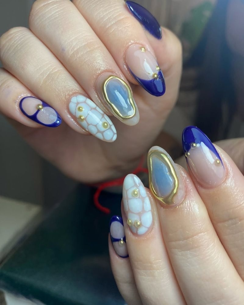 23 Navy Blue Nails For Midnight Inspired Style And Class