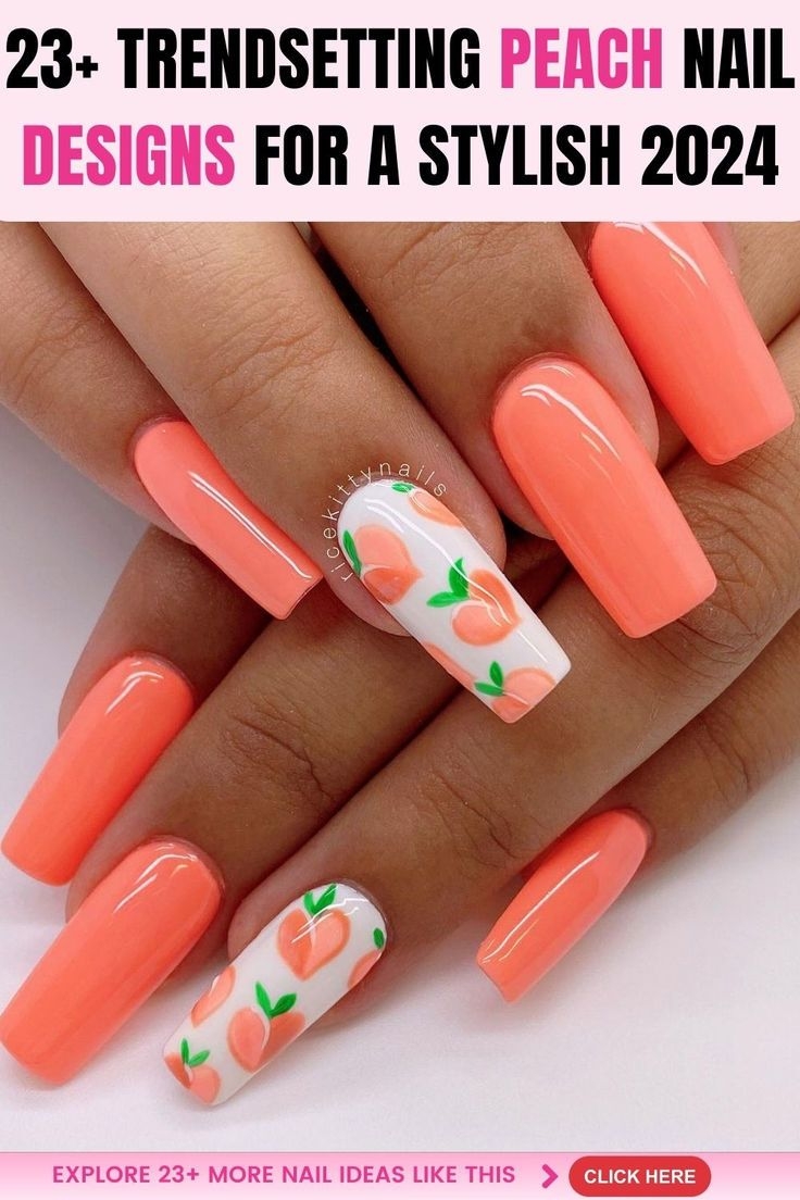 peach nail designs