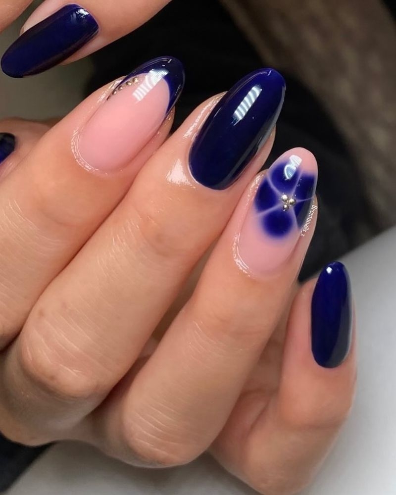 24 Captivating Dark Blue Nails Inspired By The Night Sky Nails For Confidence