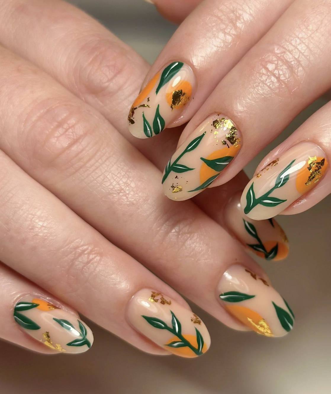 24 Fall Nail Ideas With Leaves That Scream Pumpkin Spice Latte Season Nailz In Bloom