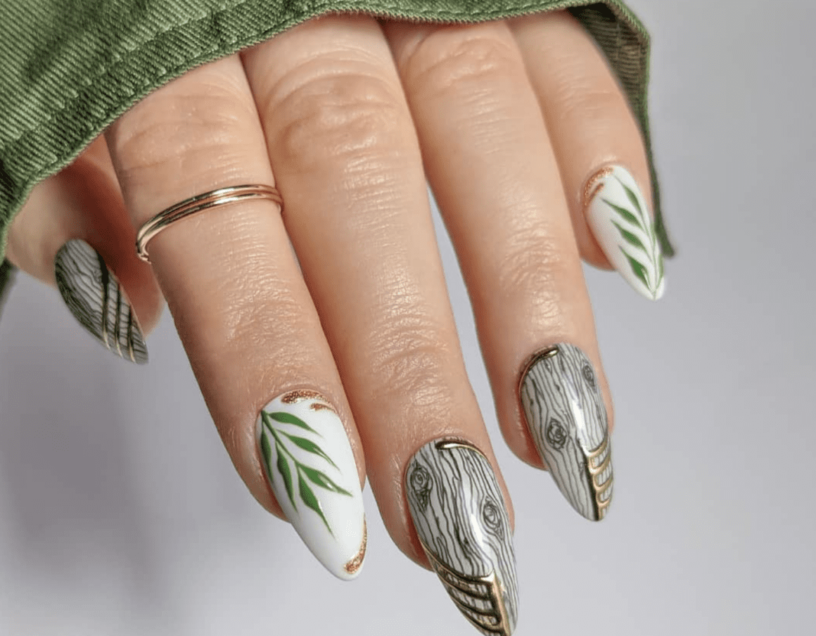 24 Fall Nail Ideas With Leaves That Scream Pumpkin Spice Latte Season Nailz In Bloom