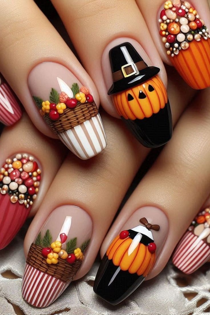 25 Creative Thanksgiving Nail Designs To Try This Holiday Season 