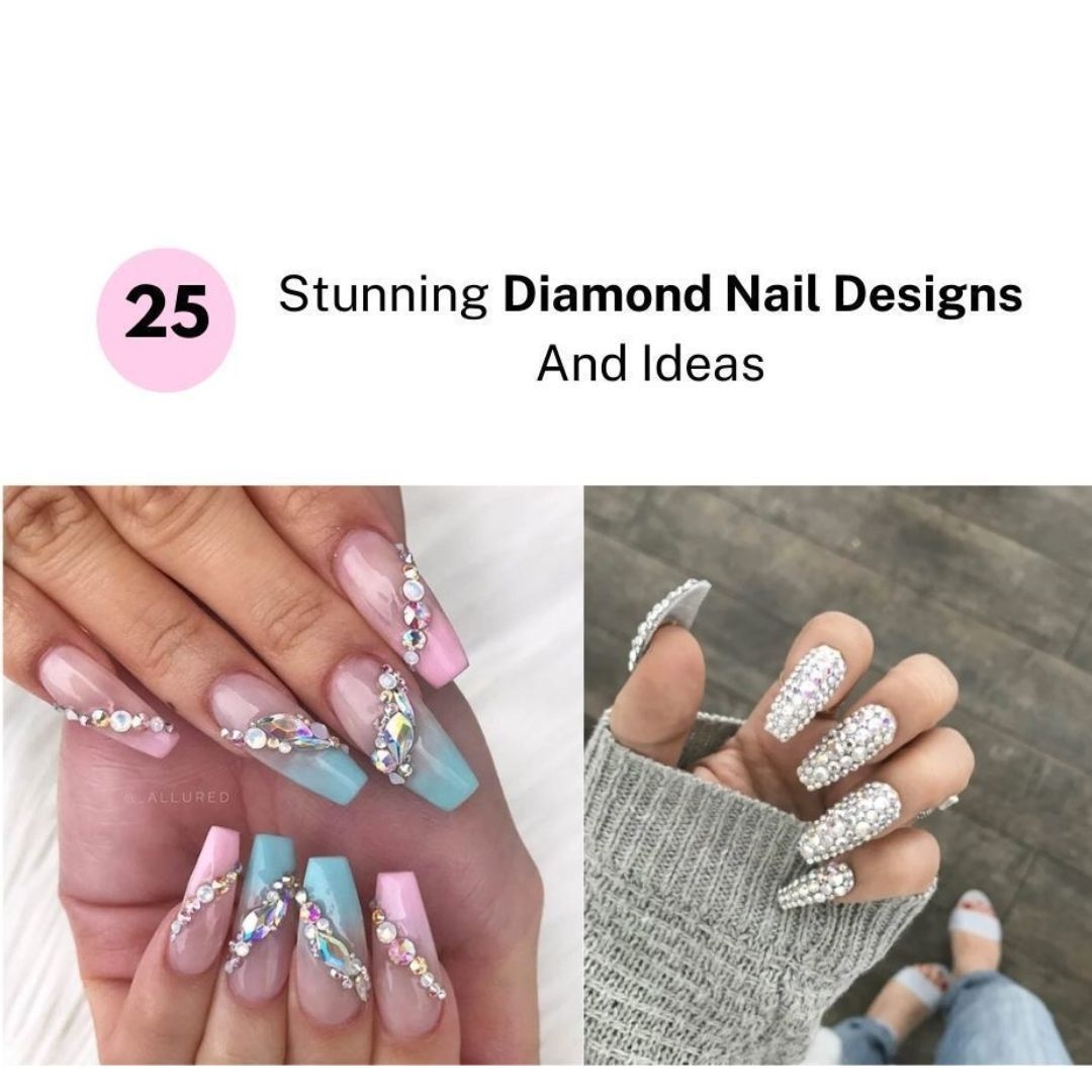 elegant simple rhinestone nail designs