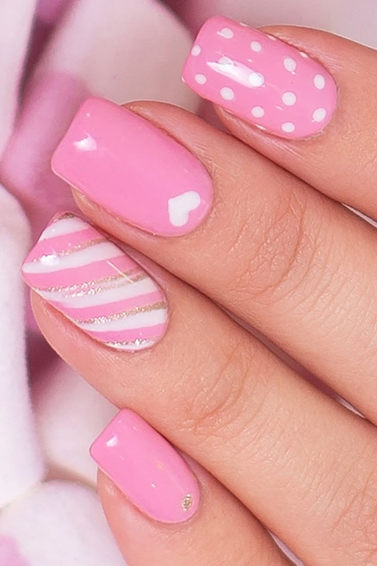 pink white nail designs