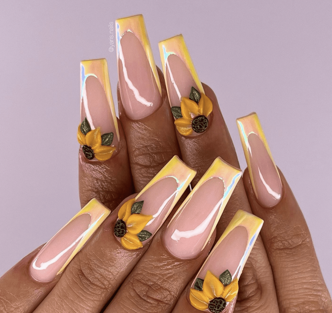 sunflower nail designs