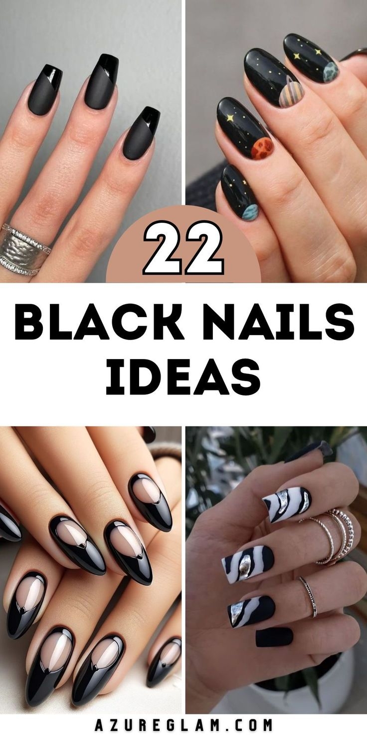 27 Black Nail Designs For 2024 Sparkly Glossy And Acrylic Styles With Rhinestones And Nail Art 27 Black Nail Designs For 2024 Sparkly Glossy And Acrylic Styles With Rhinestones And Nail Art