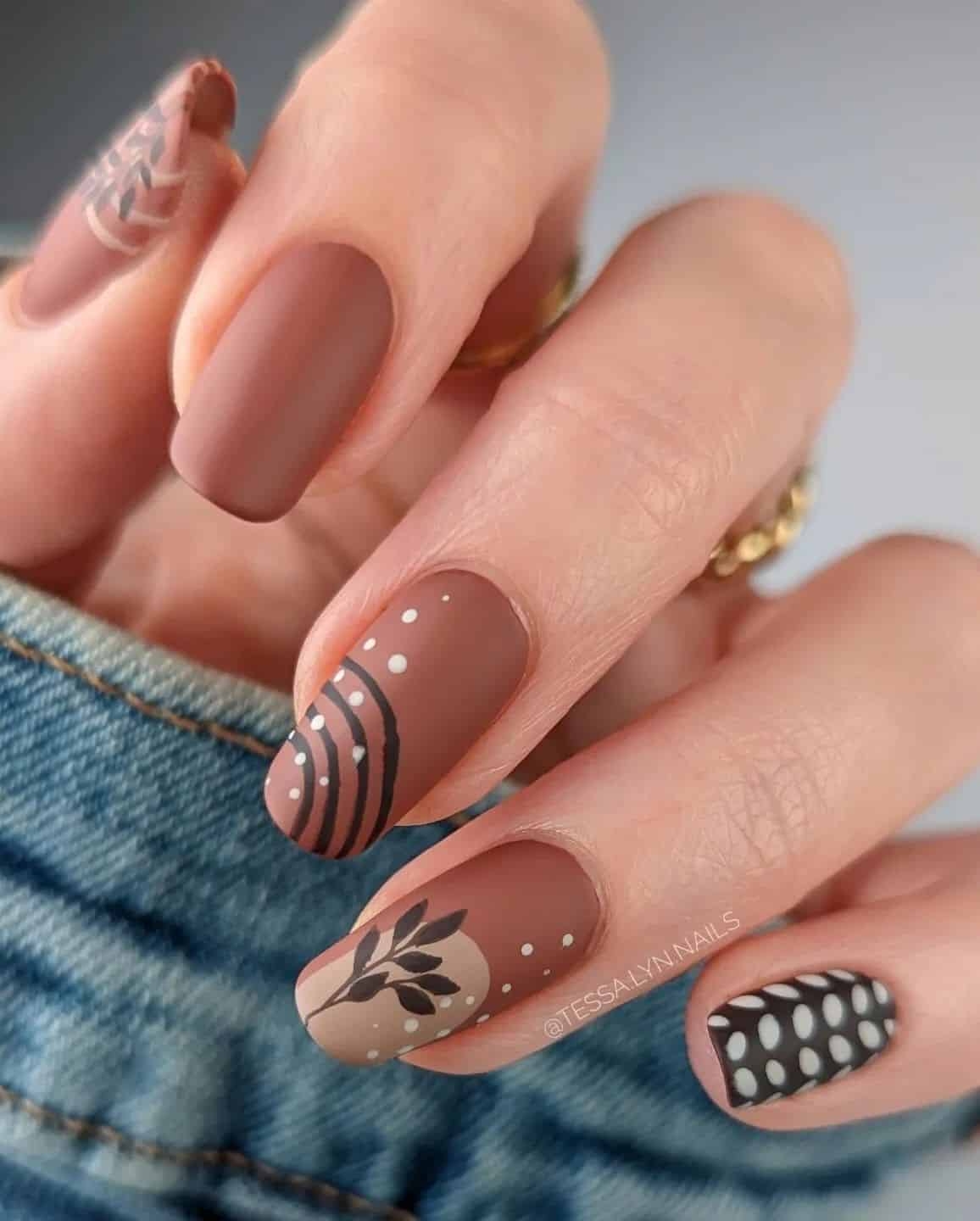 brown nail art designs