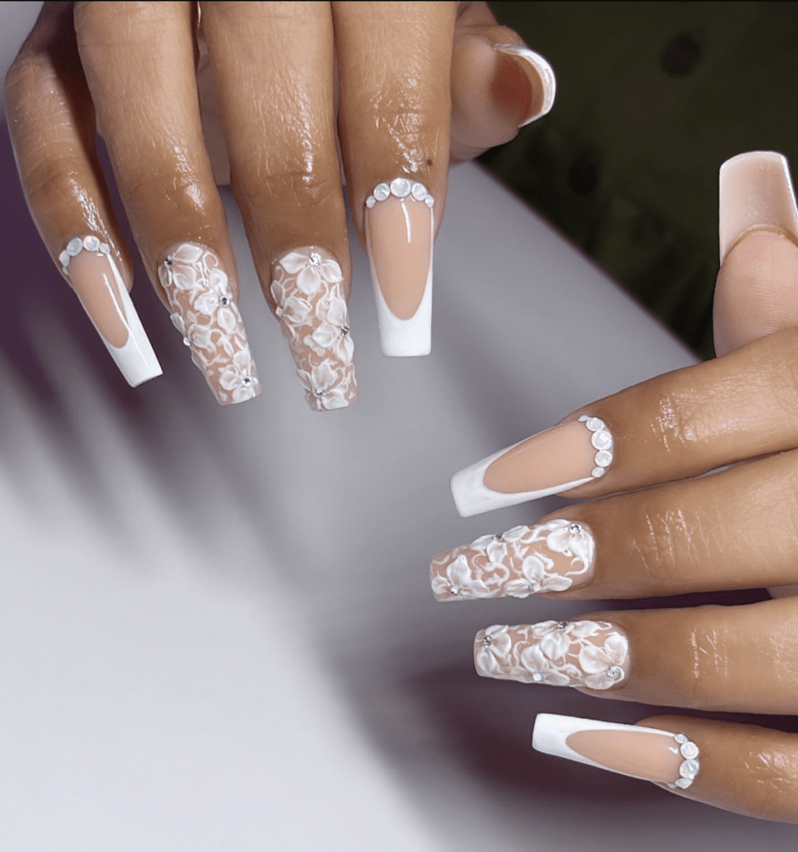 27 White Wedding Nail Designs To Sparkle On BIG DAY Nailz In Bloom