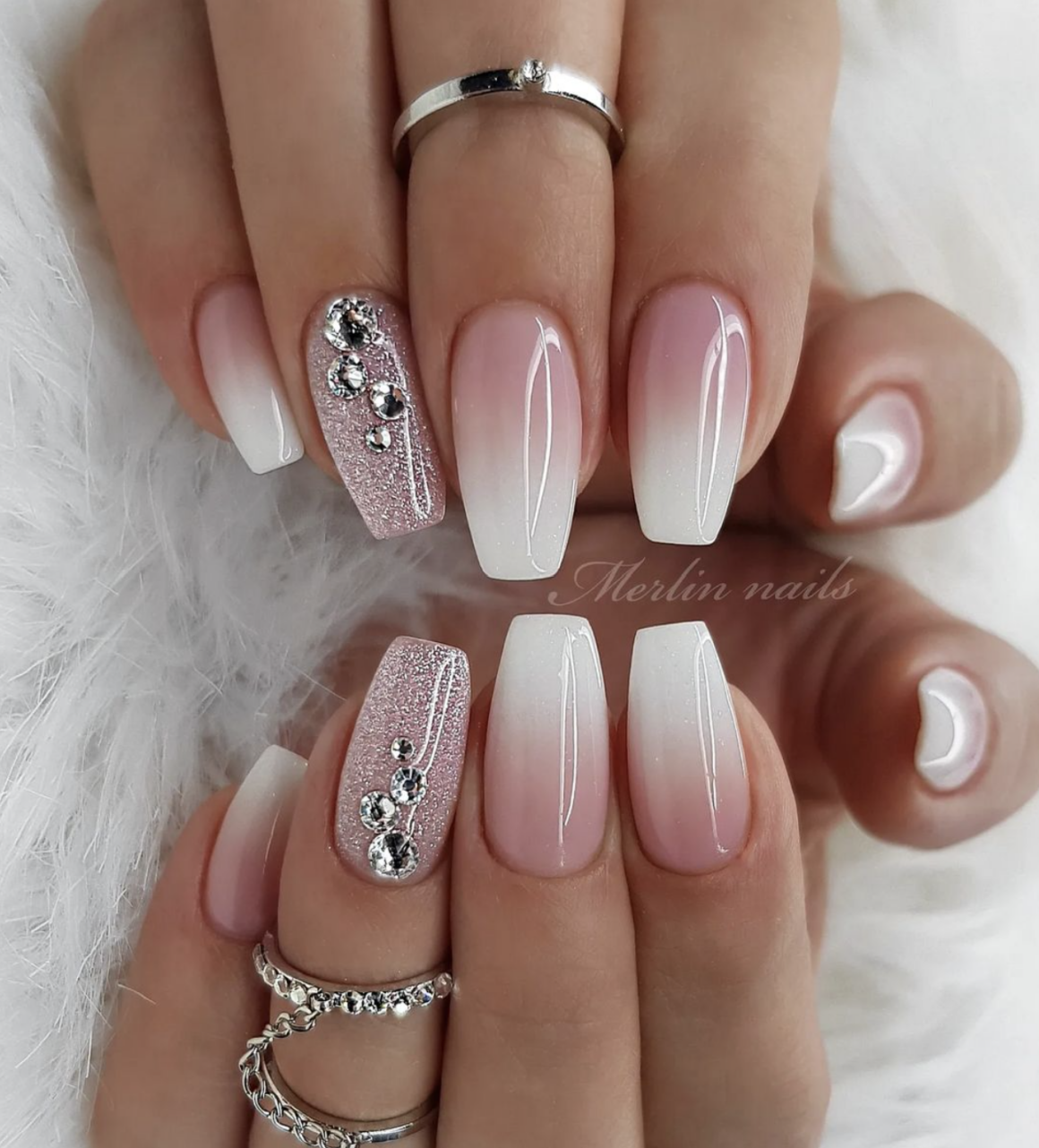 27 White Wedding Nail Designs To Sparkle On BIG DAY Nailz In Bloom