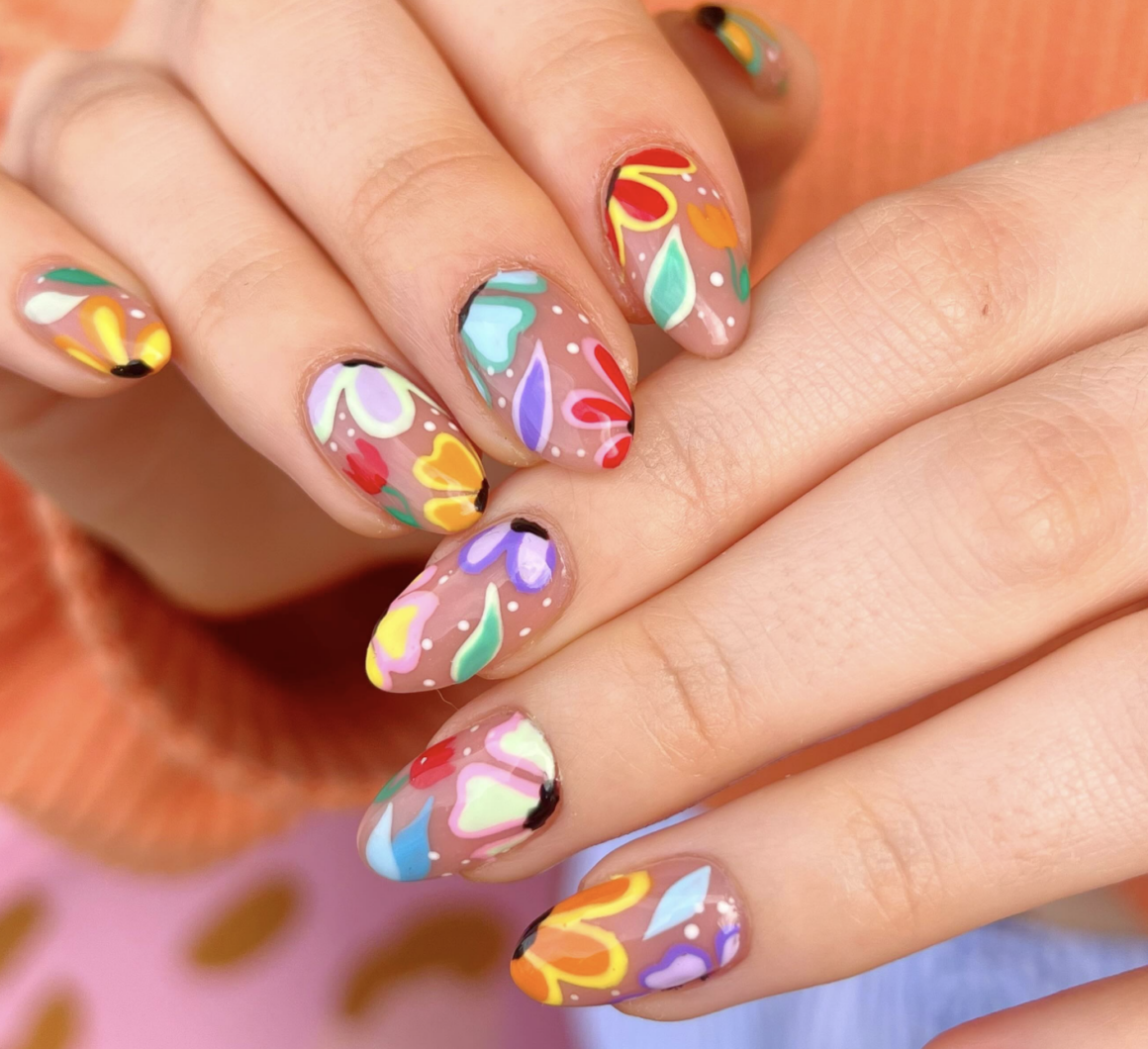 summer flower nail designs