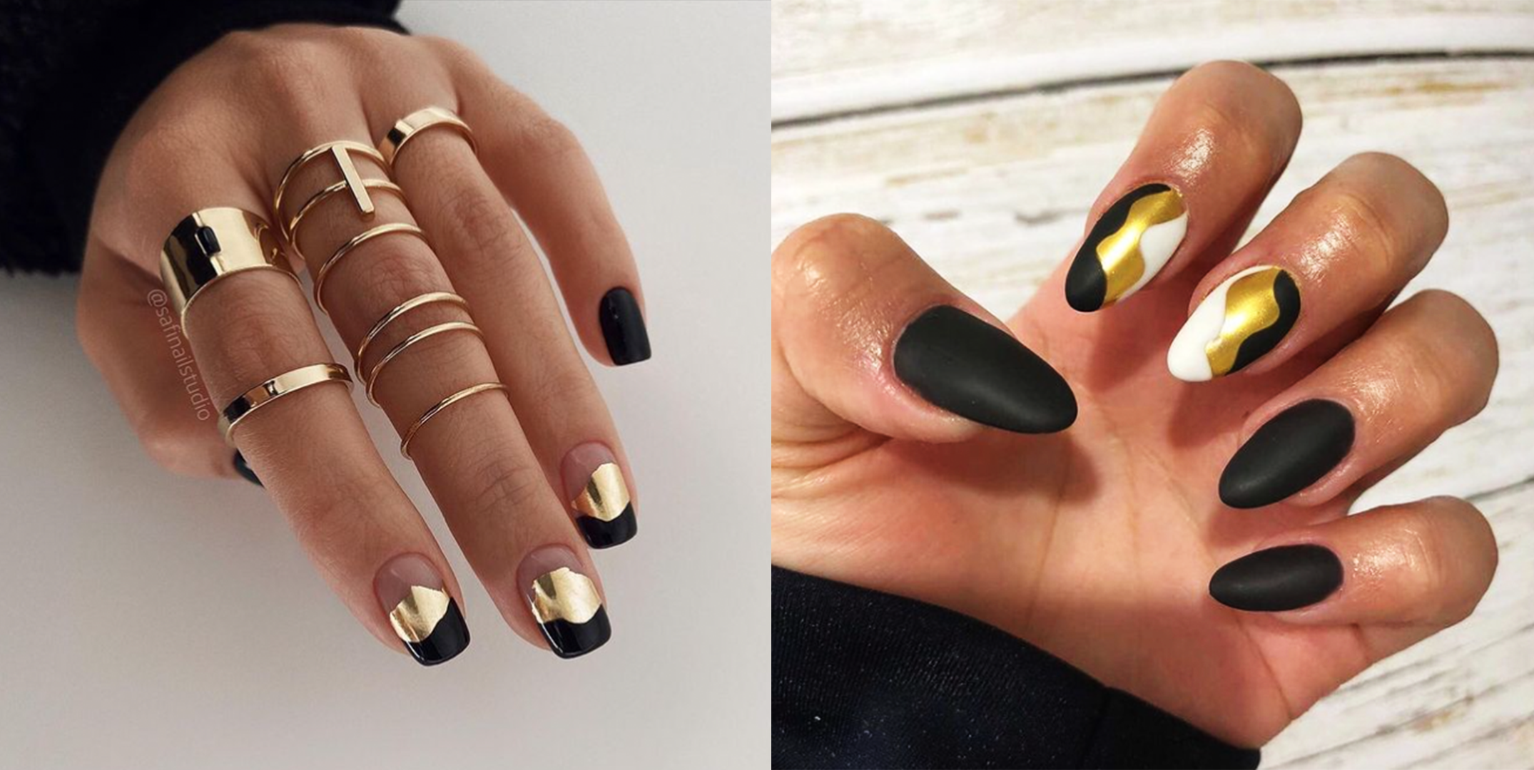 30 Black And Gold Nail Designs And Ideas For 2022
