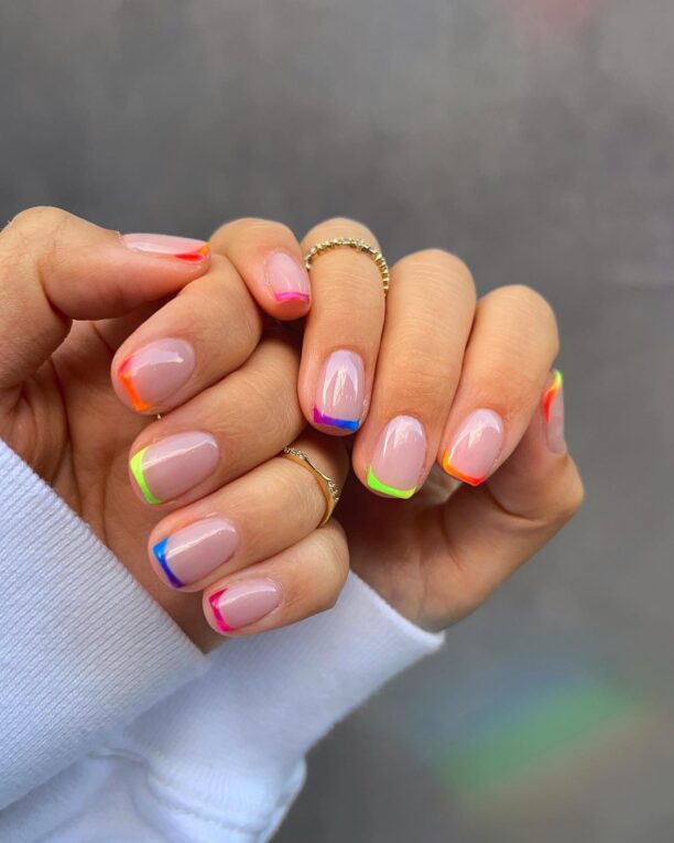 Colored French Tip Nail Designs