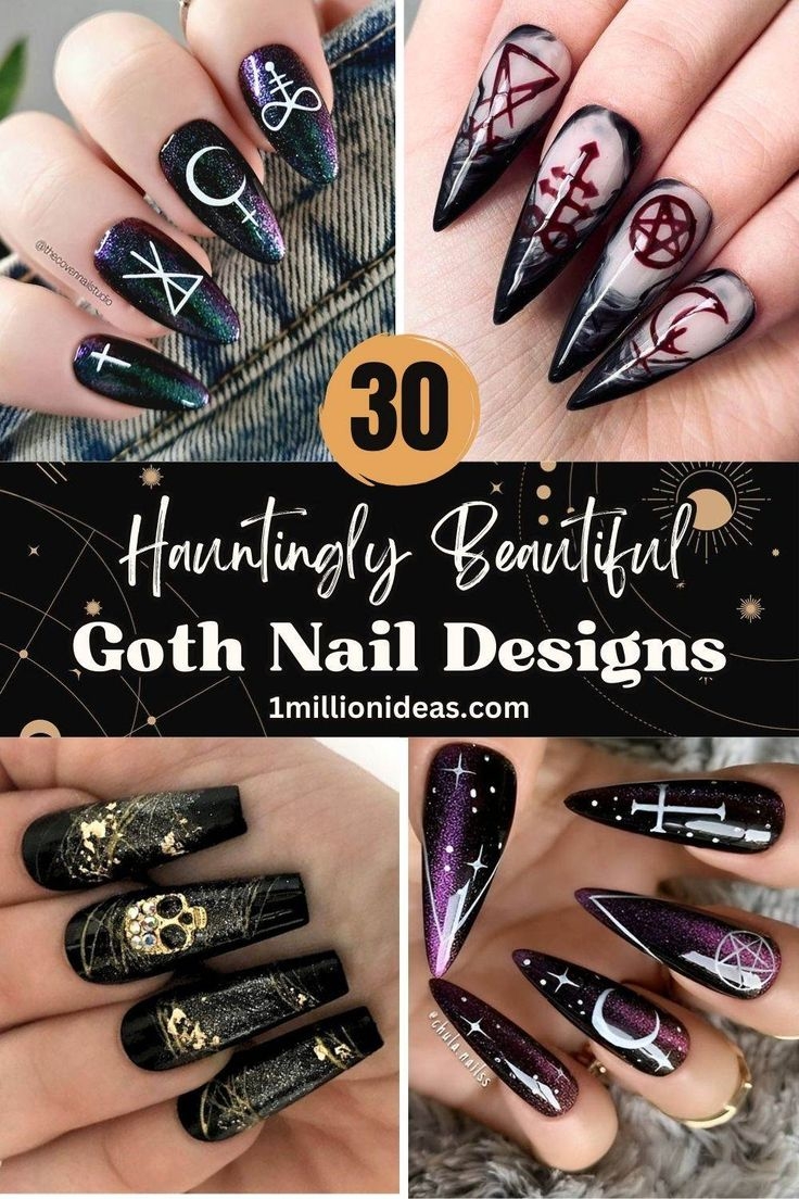 30 Hauntingly Beautiful Goth Nail Designs