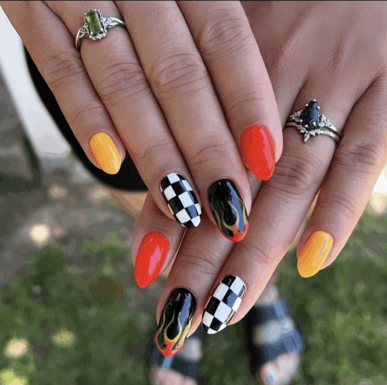 Checkerboard Nail Design