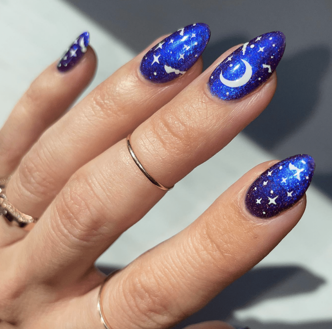 31 Celestial Nail Designs For A Dazzling Celestial Look Nailz In Bloom