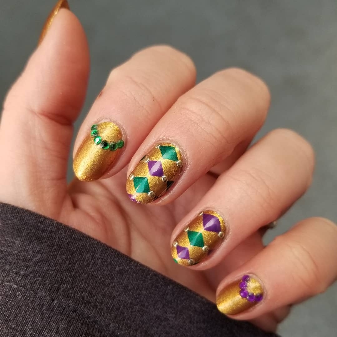 mardi gras nail designs