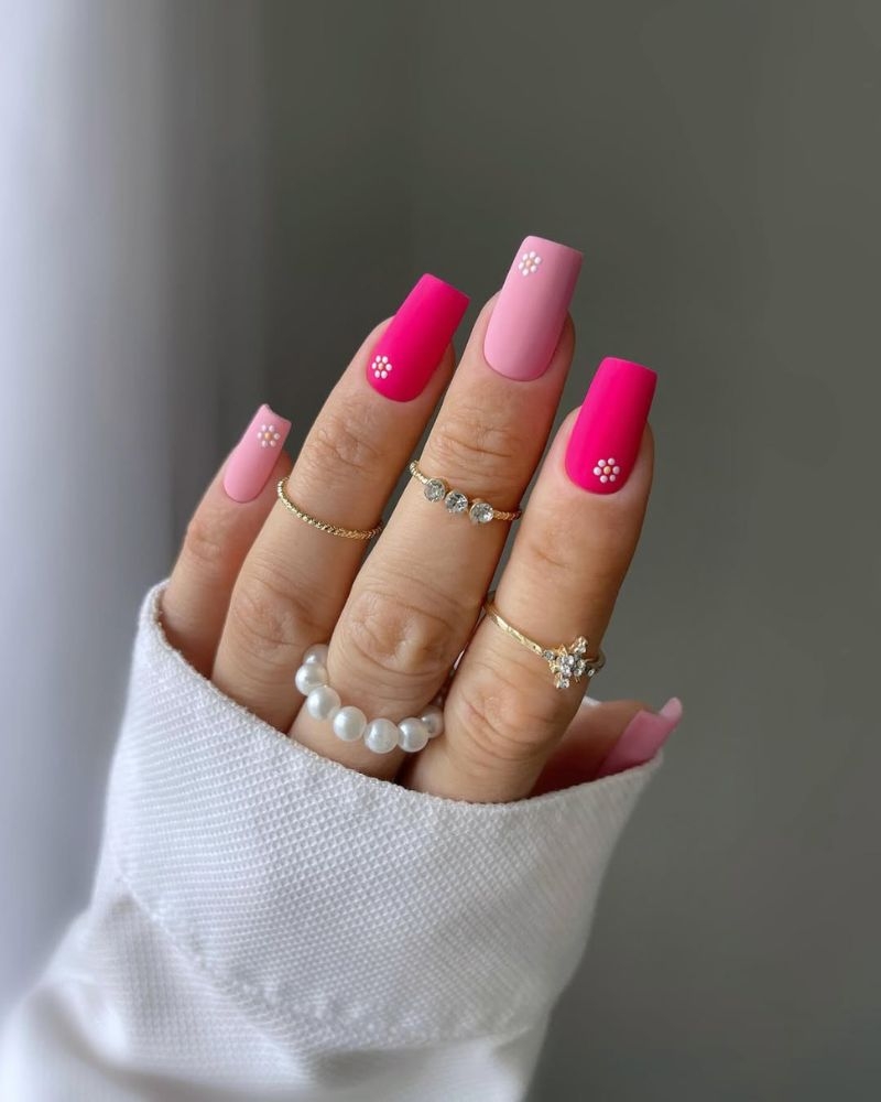 hot pink nails inspo