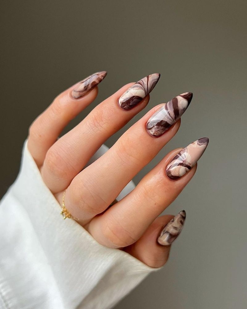 brown color nail designs