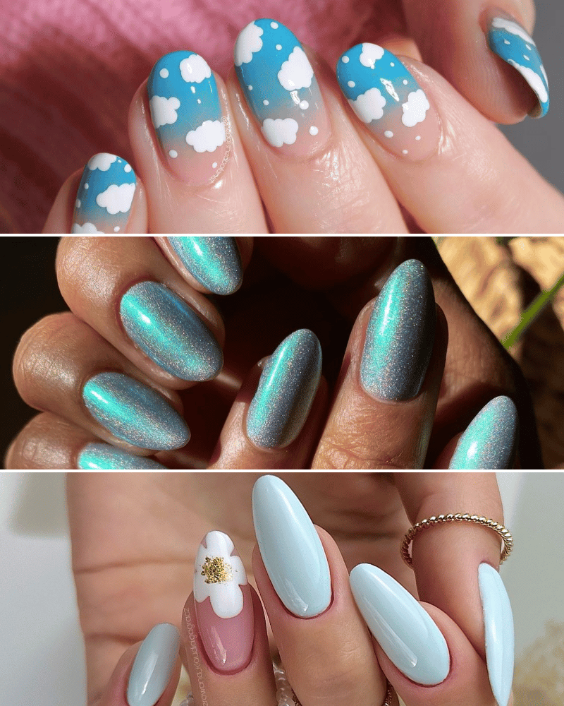 36 Blue Sky Nails Ideas That Manifest Carefree Days Nails For Confidence