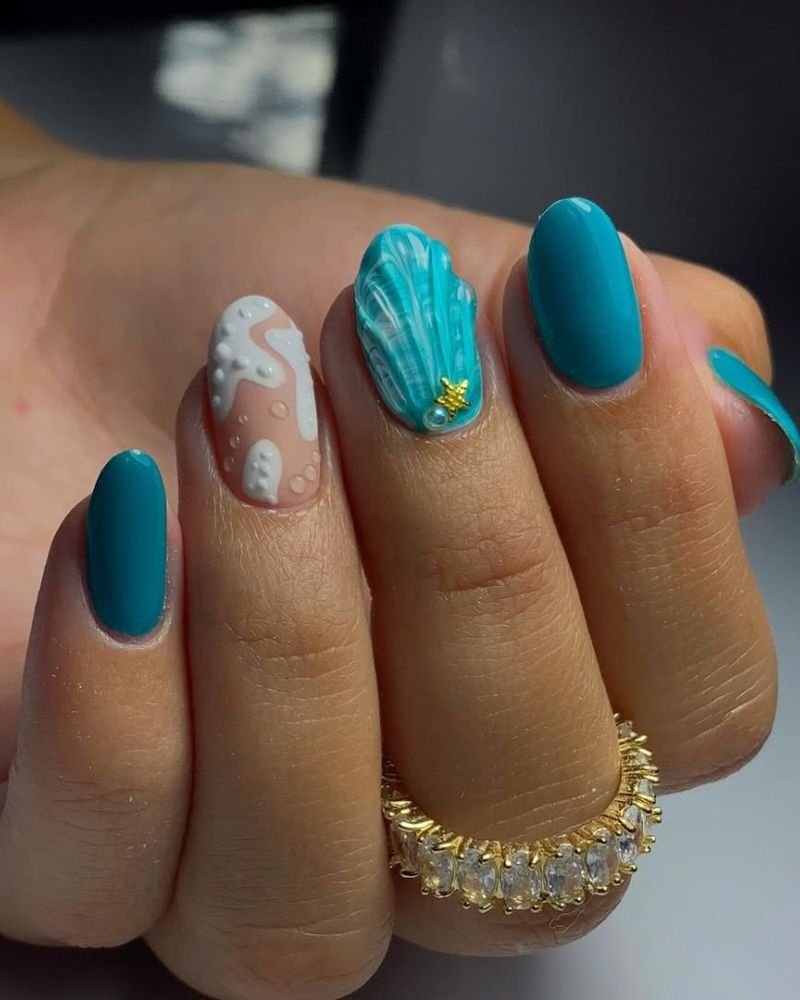 37 Ocean Nails Full Of Beachy Blues Coastal Vibes Nails For Confidence