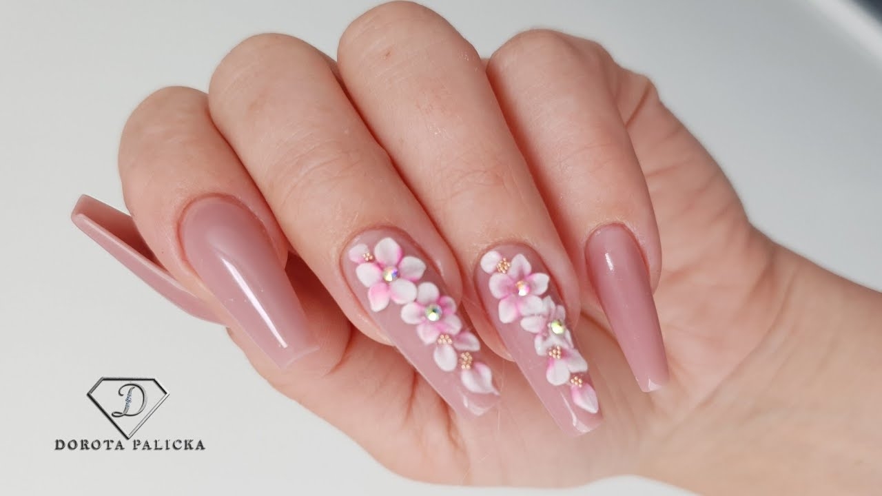 3d flower nail designs