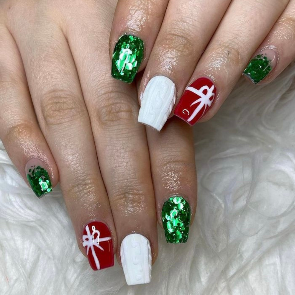 christmas designs for short nails