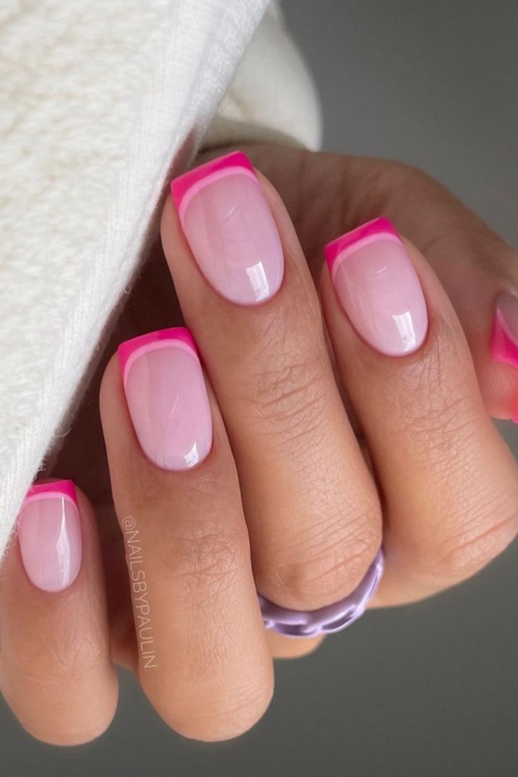 short french tip nails with design