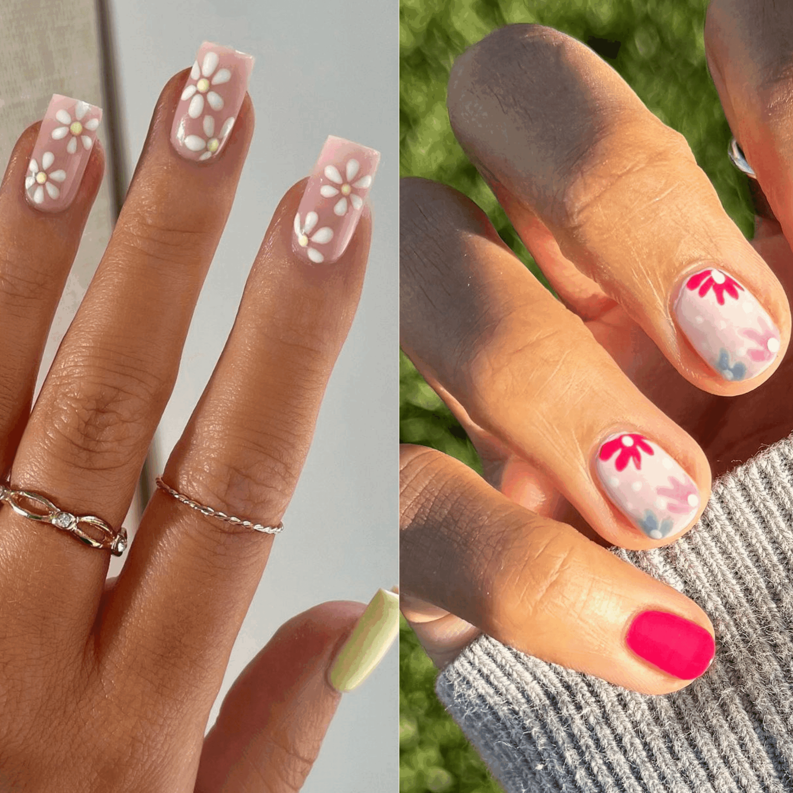 40 Simple Flower Nail Designs That Are So Easy To DIY Glamour